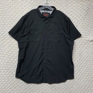 Rock And Roll Shirt Mens 2XL Black Hiking Fishing Pearl Snap Button down